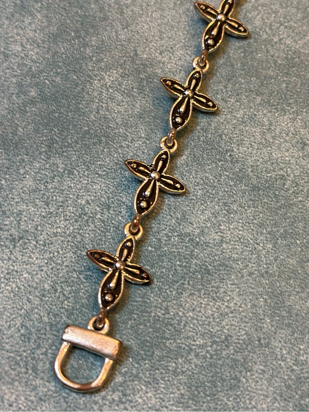 Link Bracelet, silver tone, vintage style, retro gothic whimsigoth